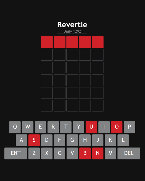 Screenshot of Revertle, a daily word game