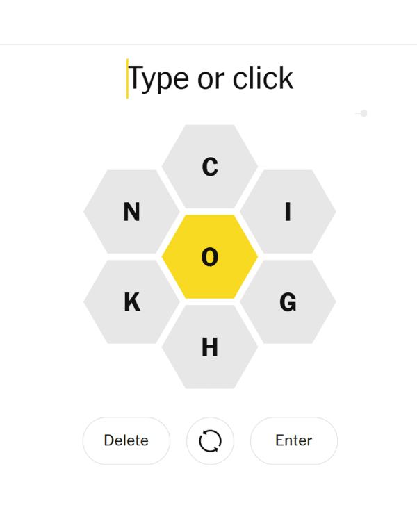 Screenshot of Spelling Bee, a daily word game that is paid