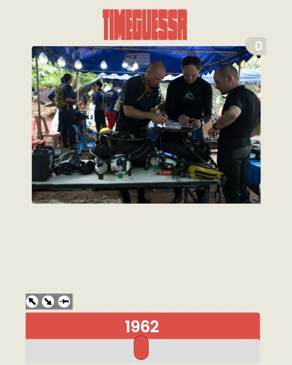 Screenshot of TimeGuessr, a daily trivia game