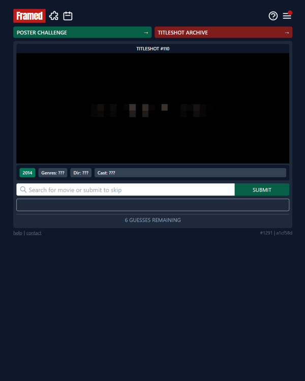 Screenshot of Titleshot, a daily pop culture game