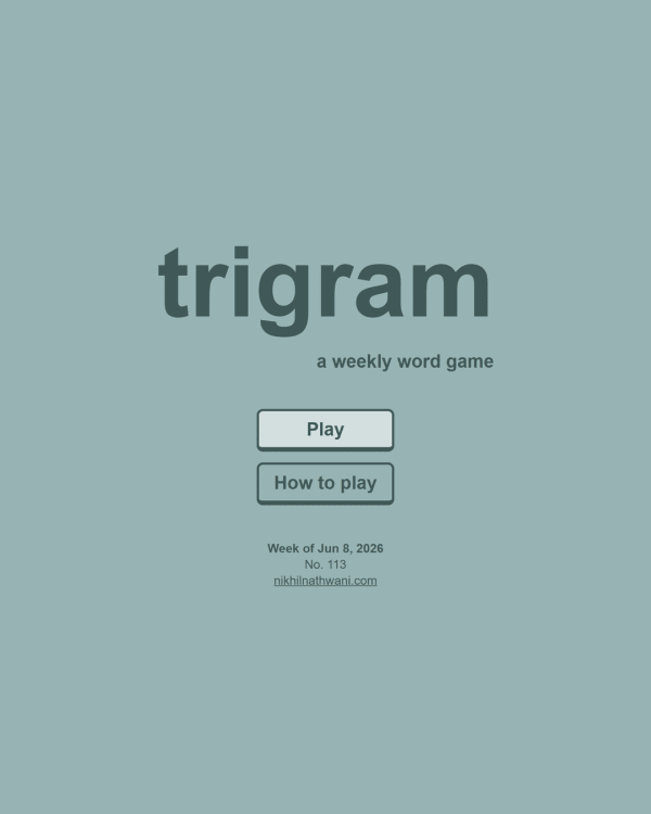 Screenshot of Trigram, a word game