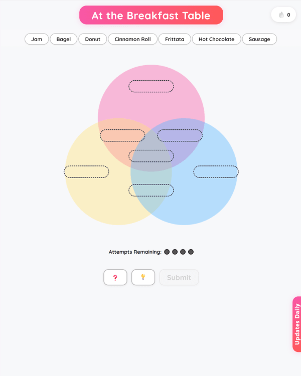 Screenshot of Venn Puzzle, a daily word game