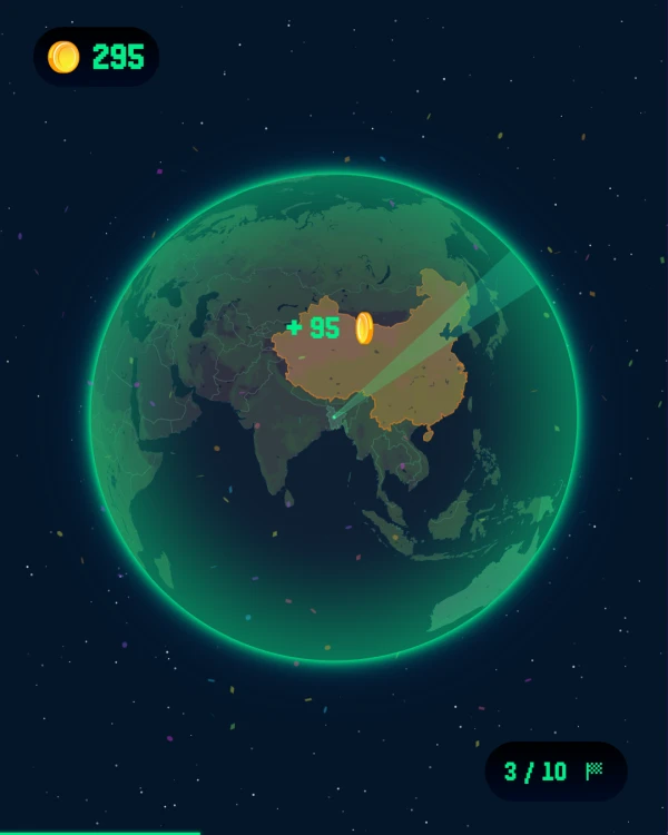 Screenshot of WhichWay, a daily geography game