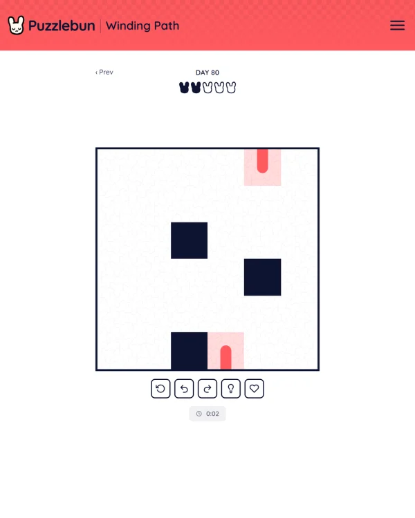 Screenshot of Winding Path, a daily visual game