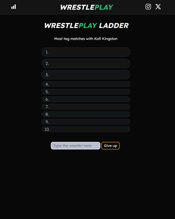 Screenshot of WrestlePlay Ladder, a daily sports game
