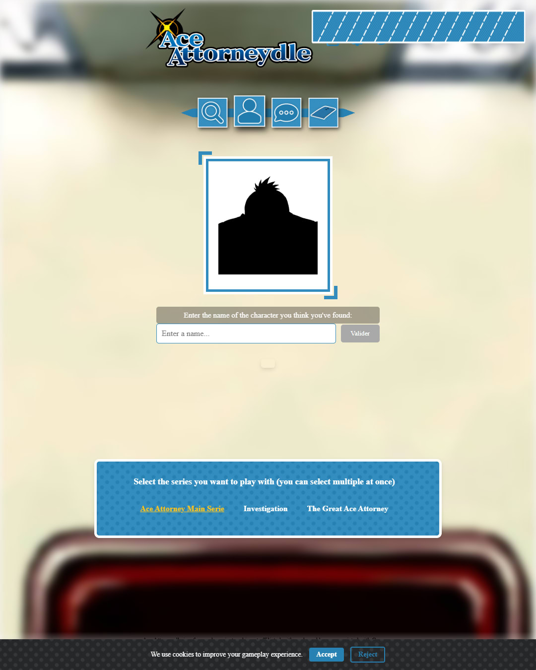 Screenshot of Ace Attorneydle: Silhouette