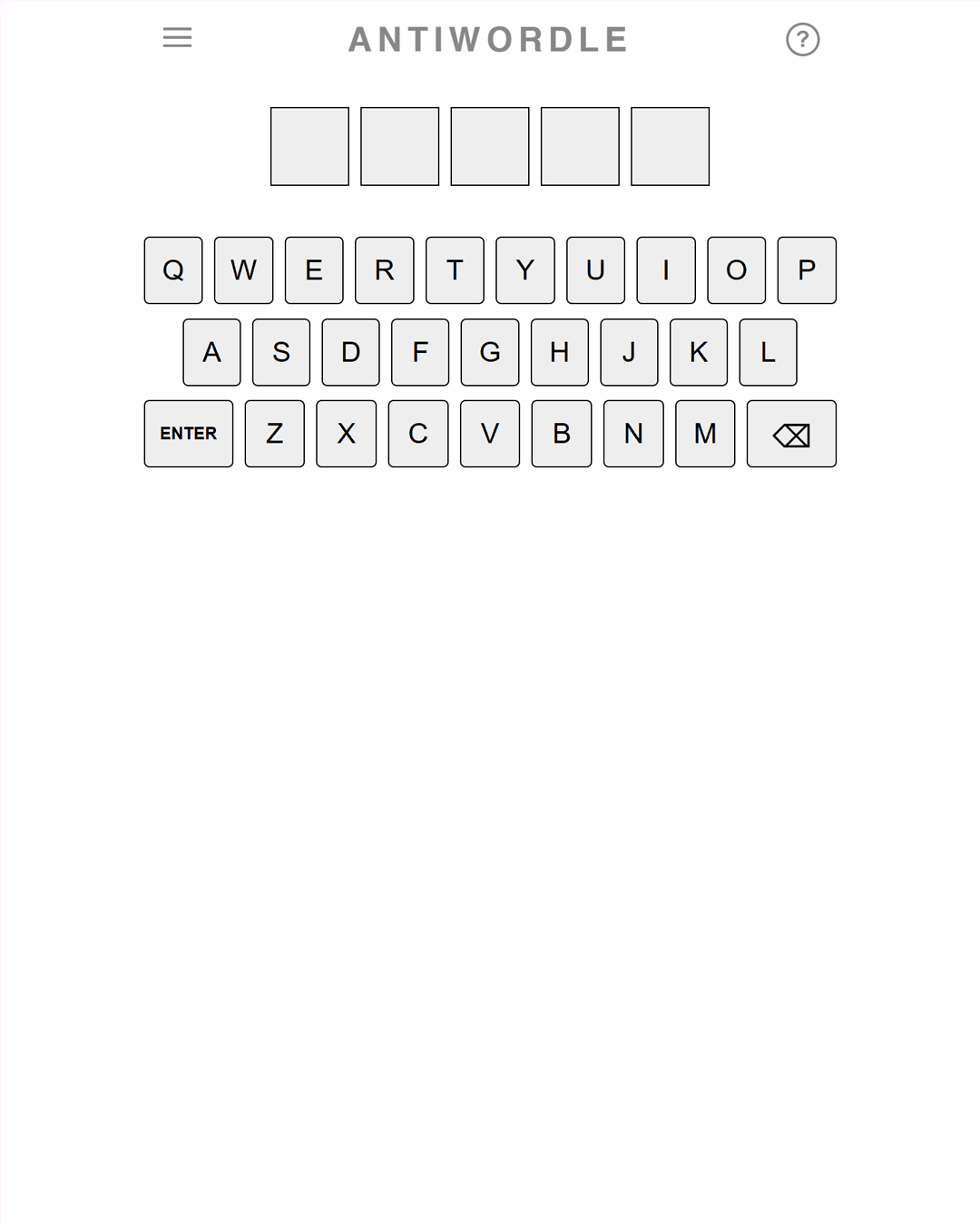 Screenshot of Antiwordle