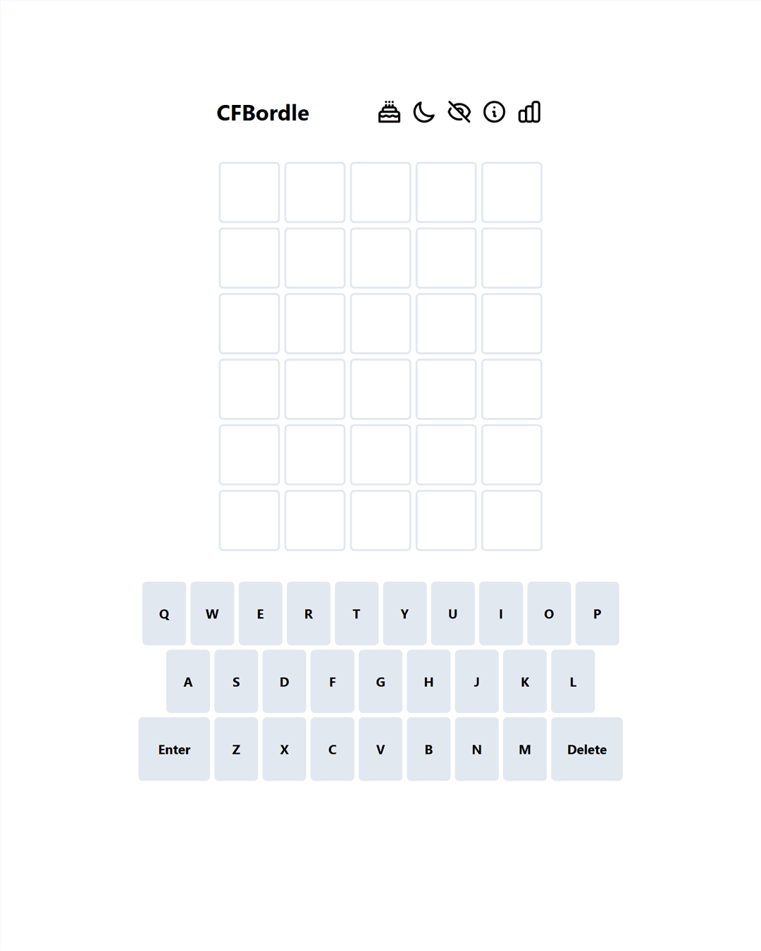 Screenshot of CFBordle