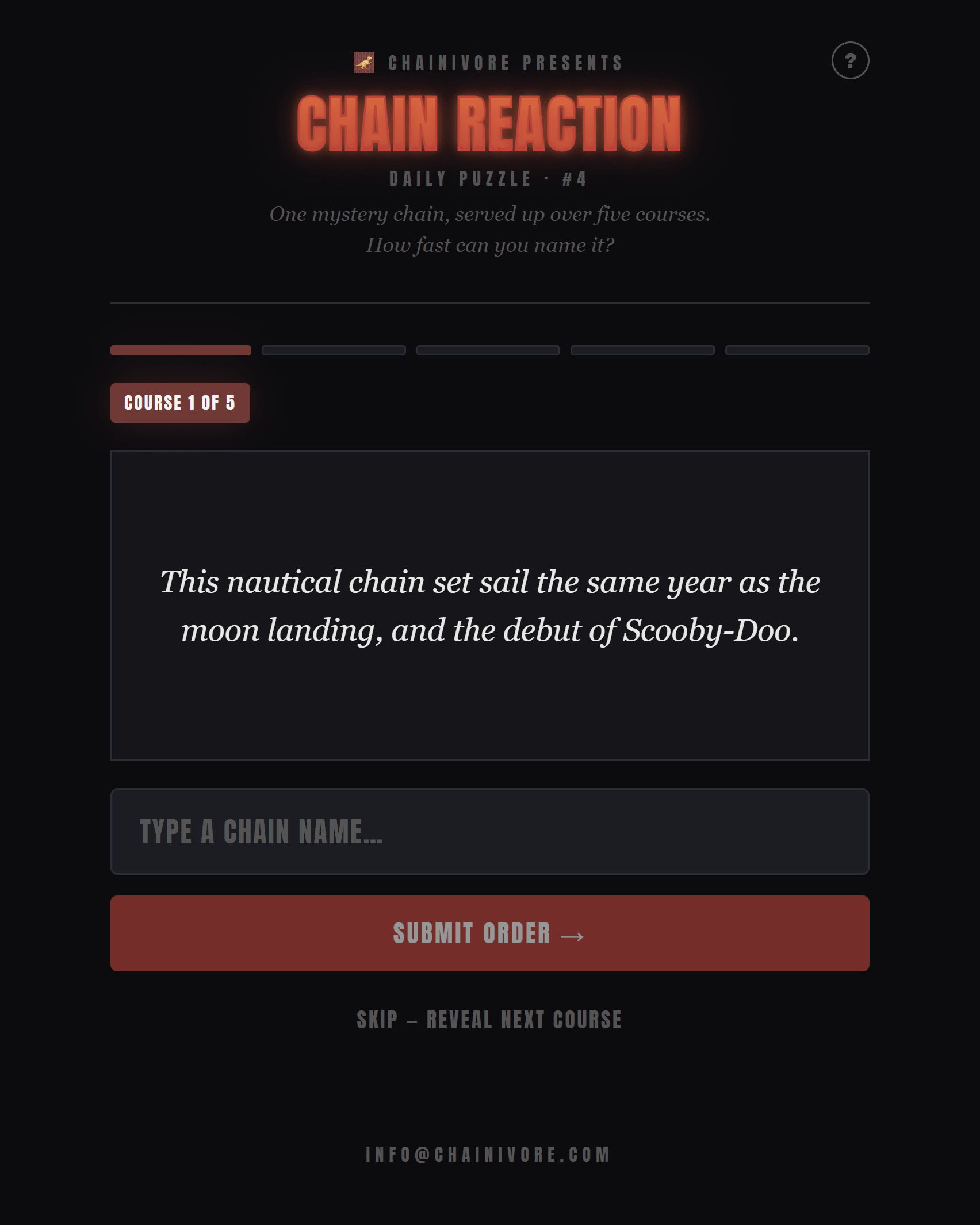 Screenshot of Chain Reaction