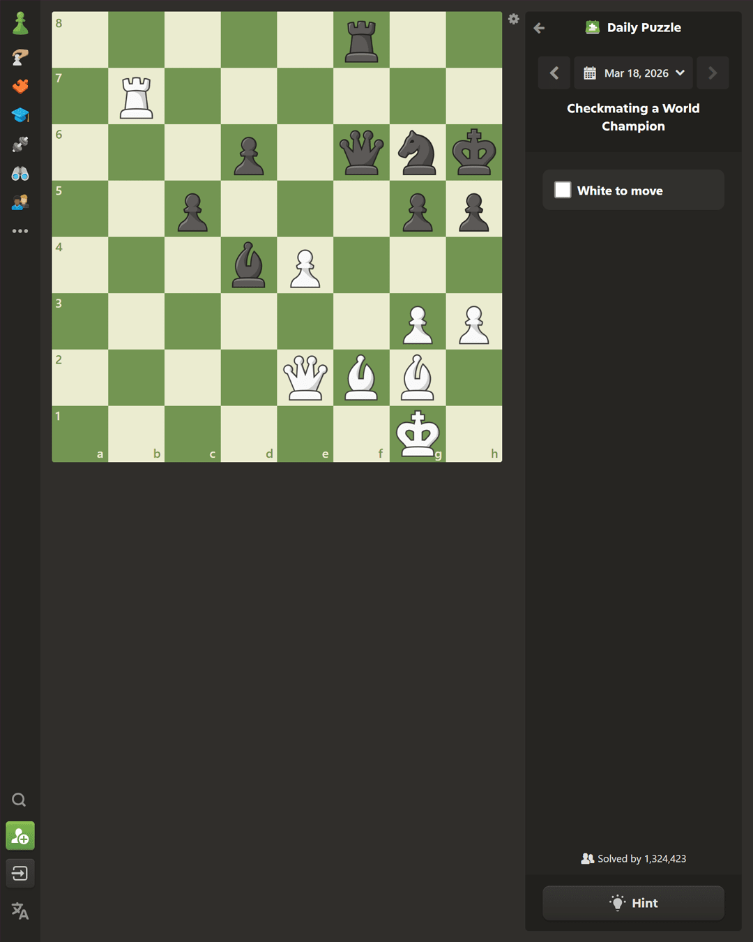 Screenshot of Chess.com Daily Puzzle
