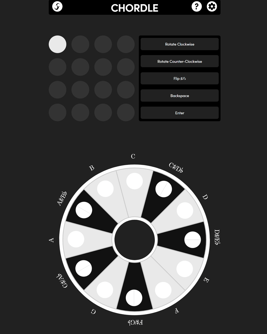 Screenshot of Chordle