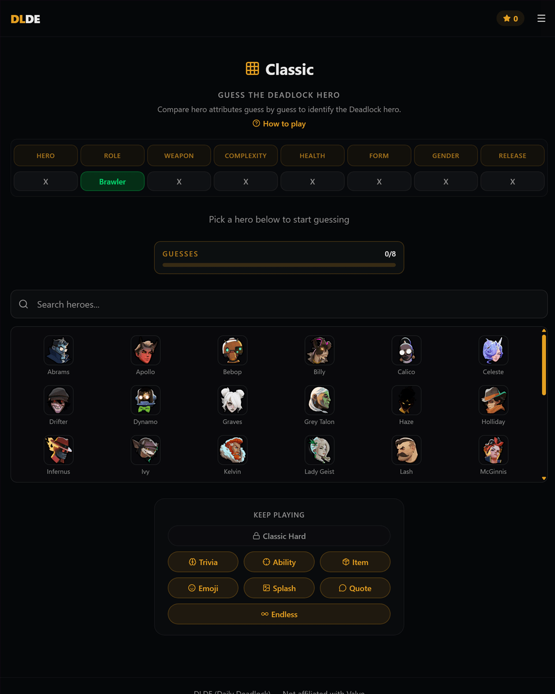 Screenshot of Daily Deadlock