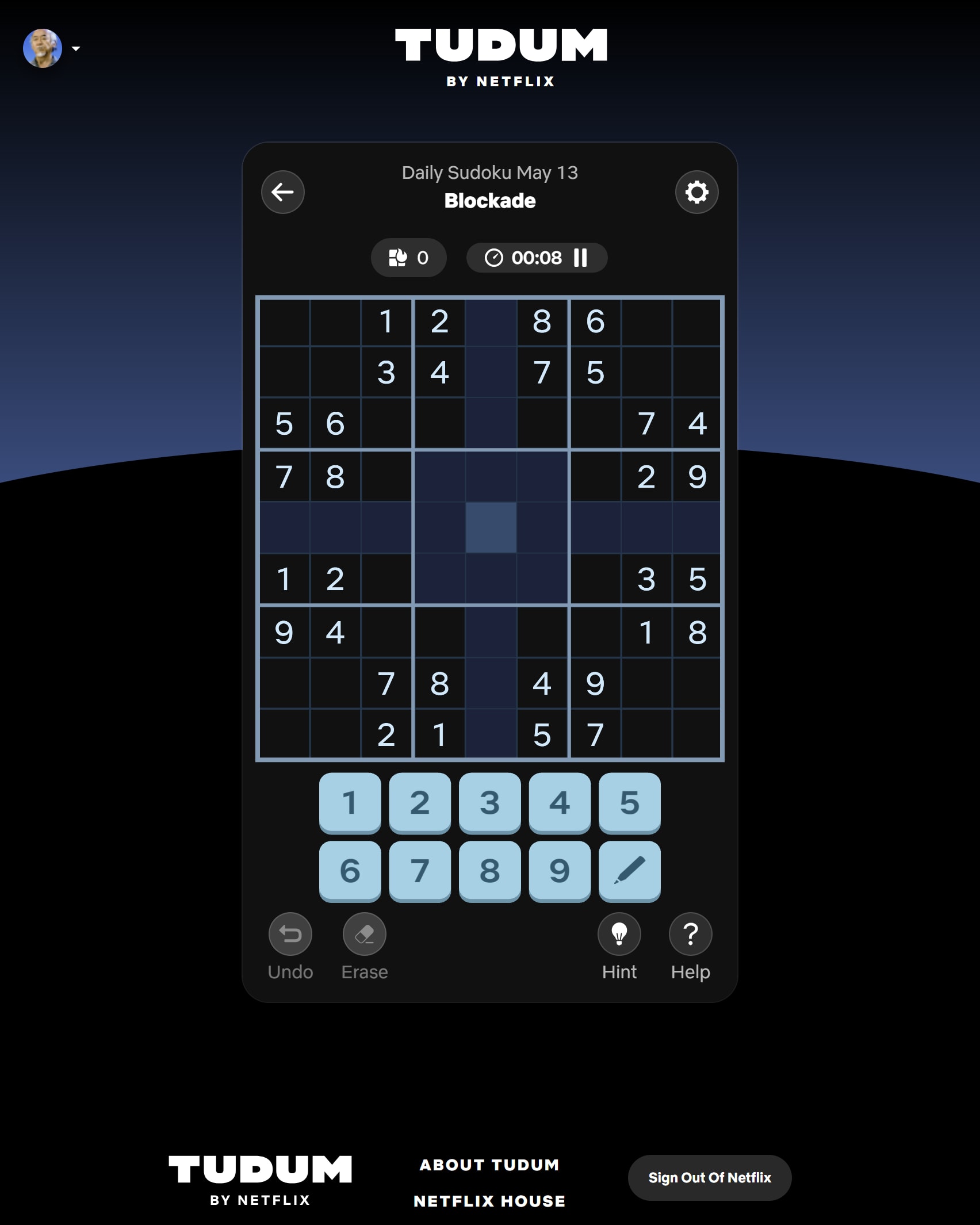 Screenshot of Daily Sudoku