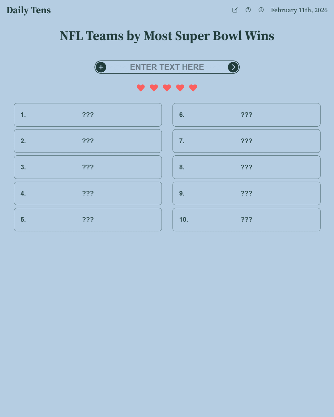 Screenshot of Daily Tens