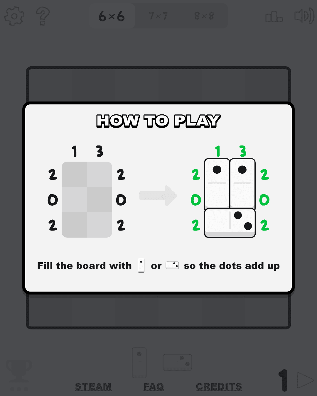 Screenshot of Domino Fit