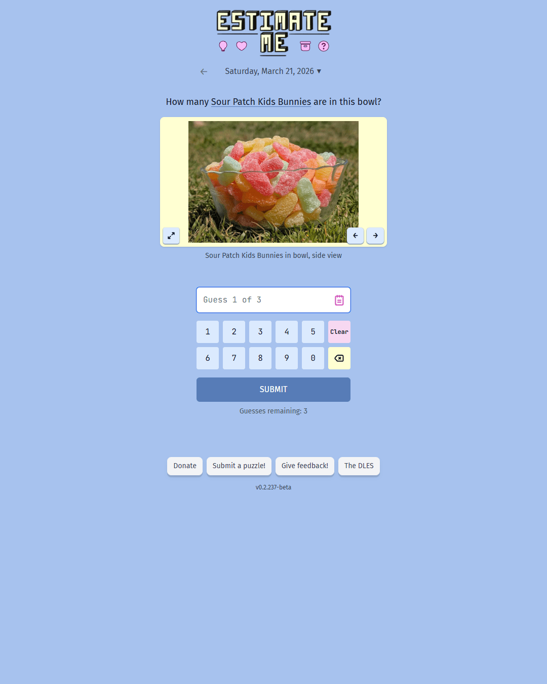 Screenshot of Estimate Me
