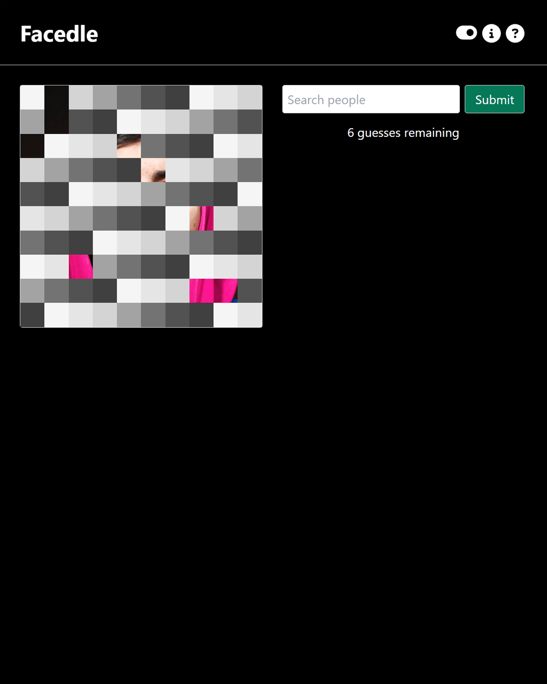Screenshot of Facedle