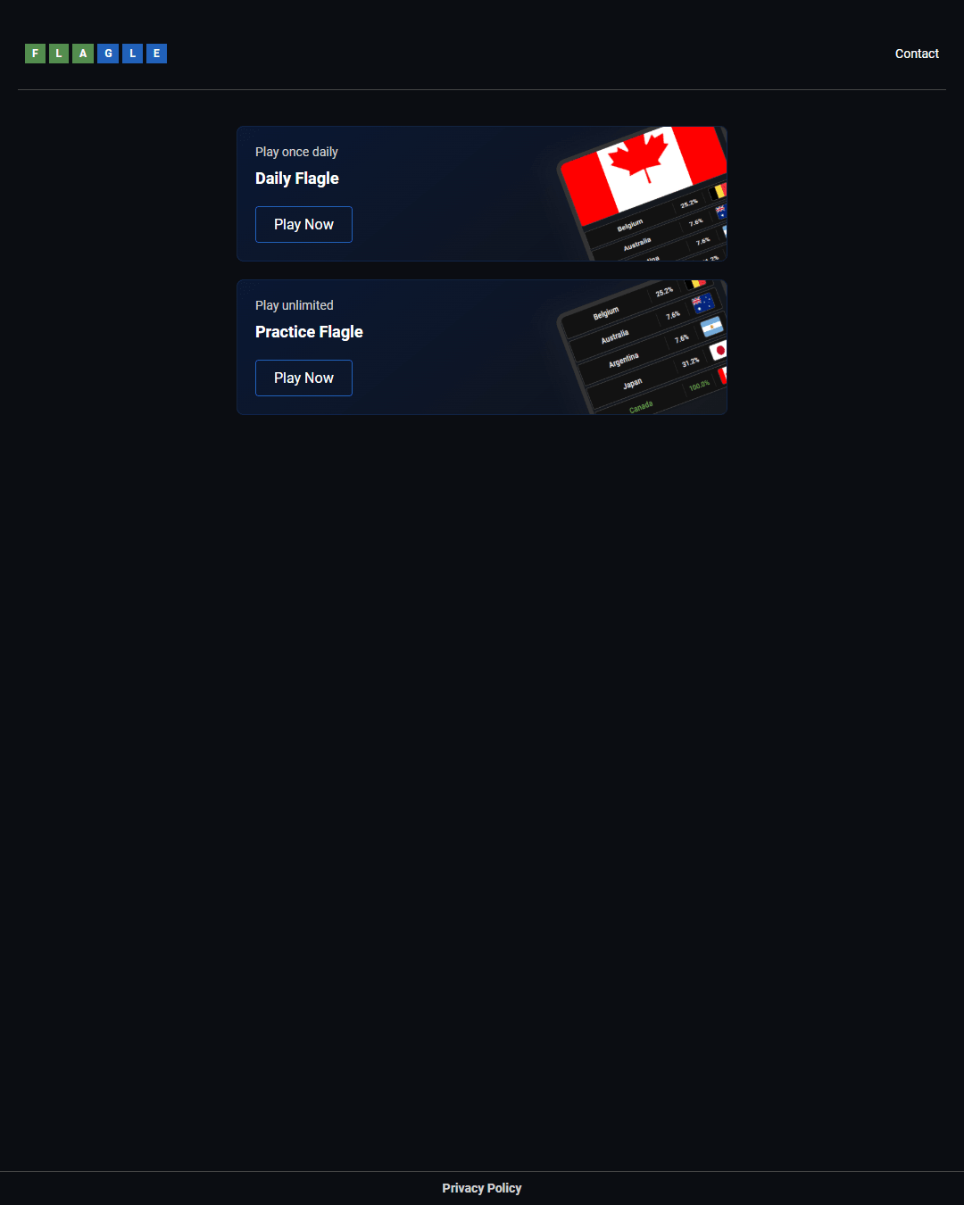 Screenshot of Flagle Game