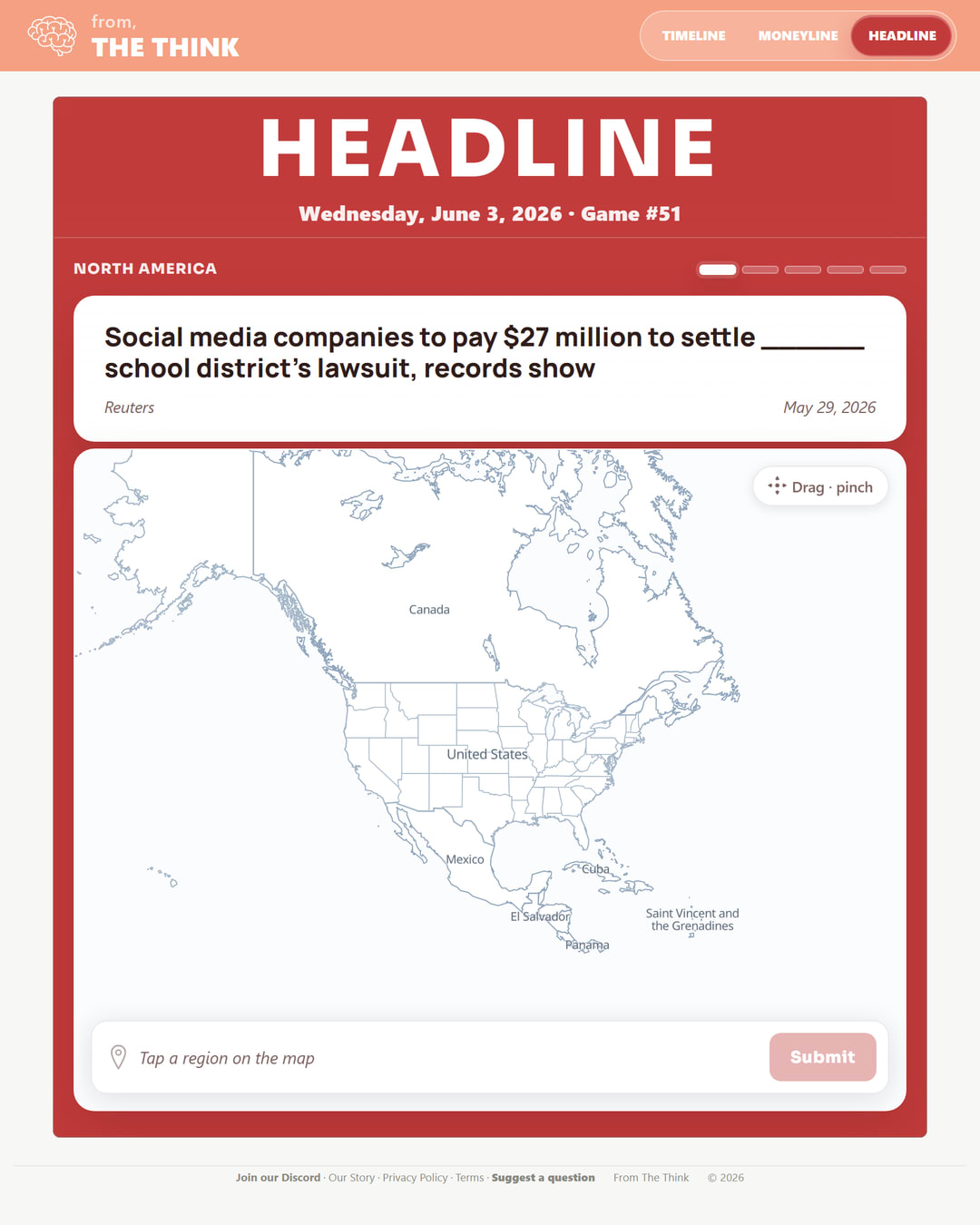 Screenshot of Headline