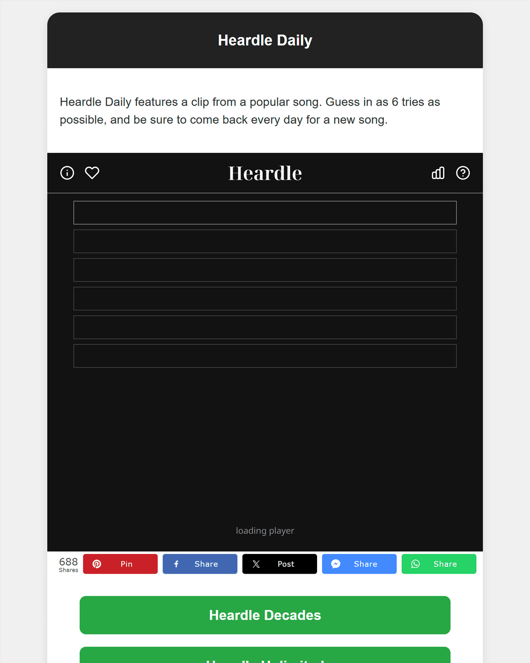 Screenshot of Heardle Daily