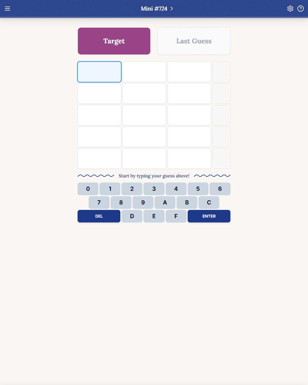 Screenshot of Hexcodle Mini