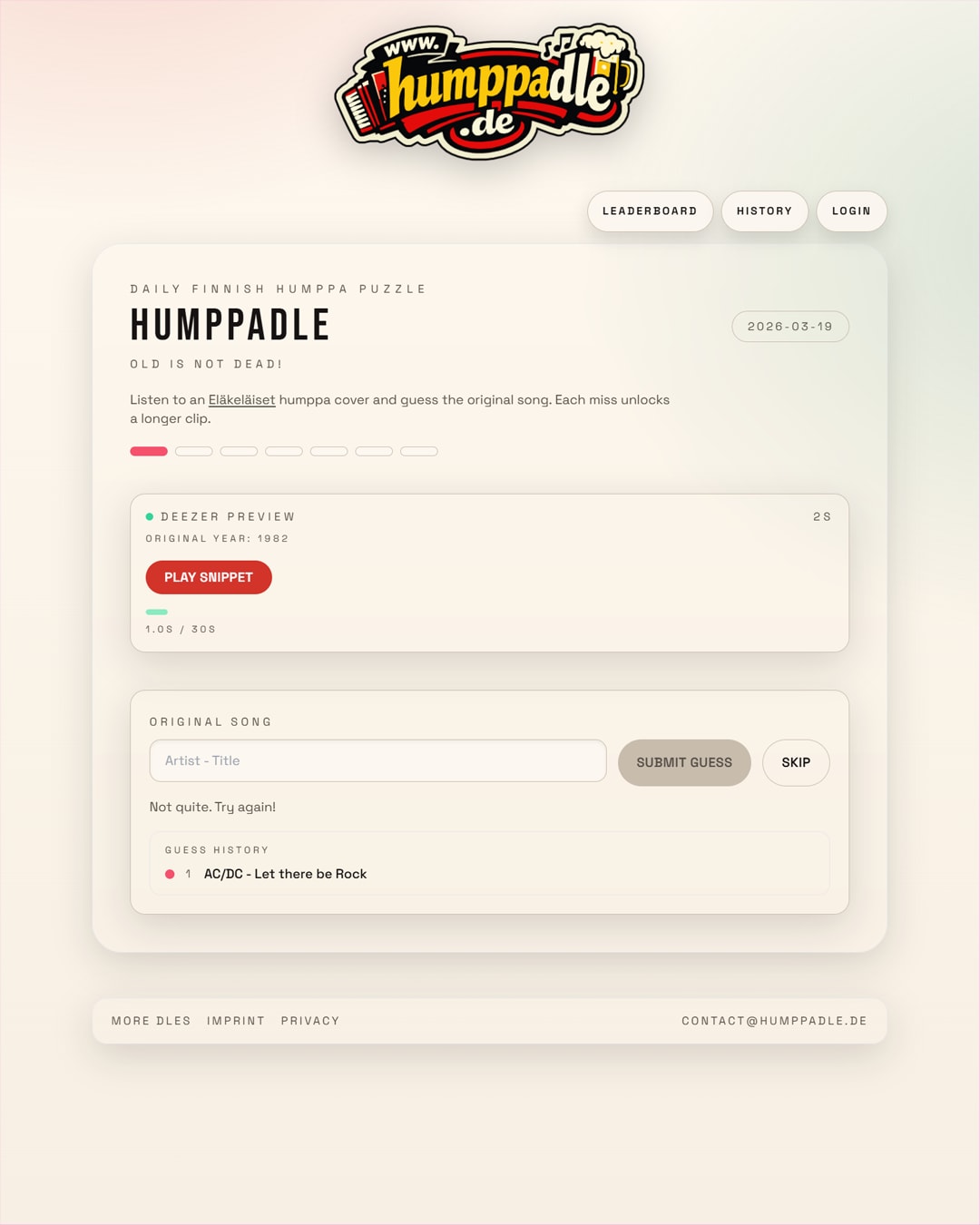 Screenshot of Humppadle