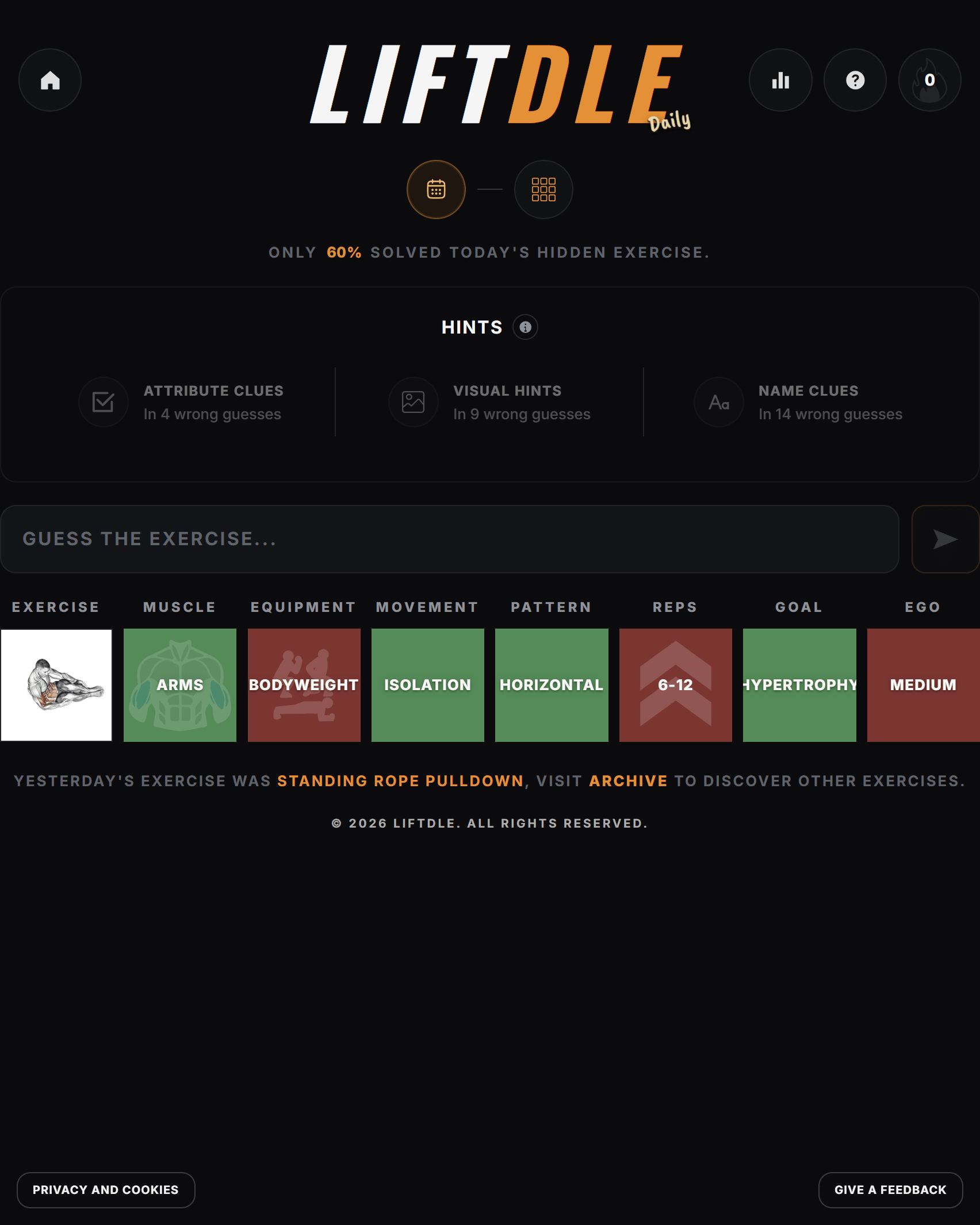 Screenshot of Liftdle