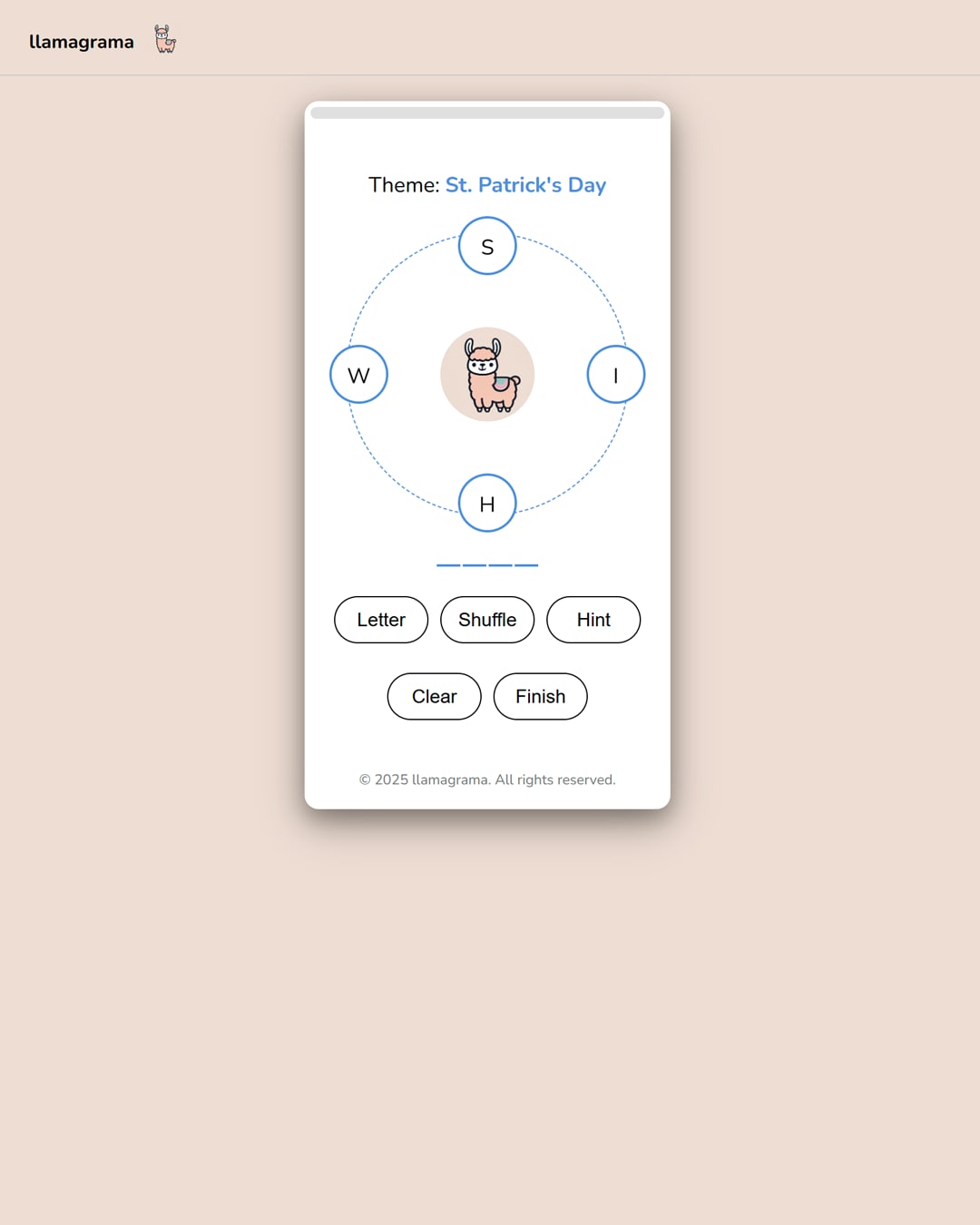 Screenshot of Llamagrama
