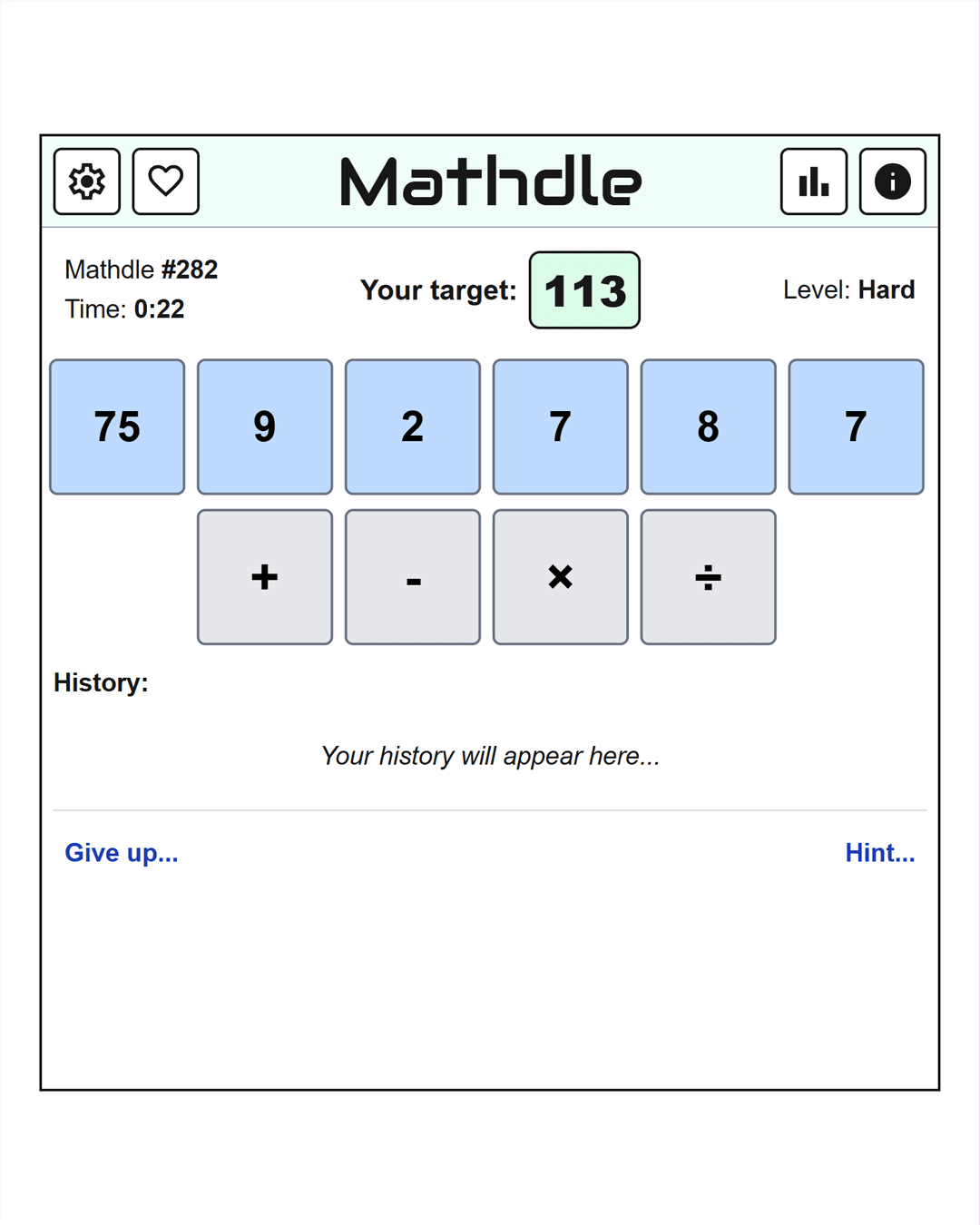 Screenshot of Mathdle
