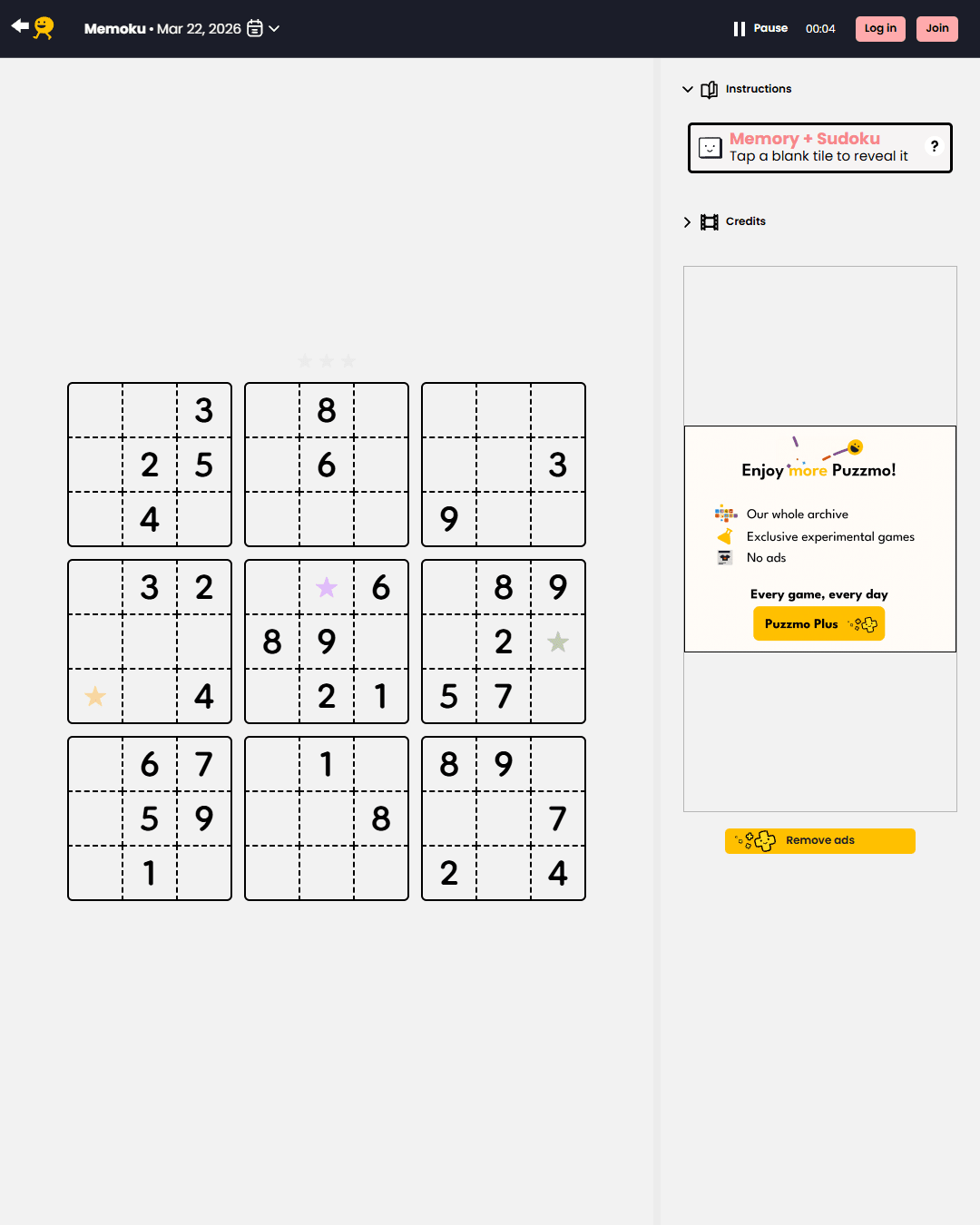 Screenshot of Memoku