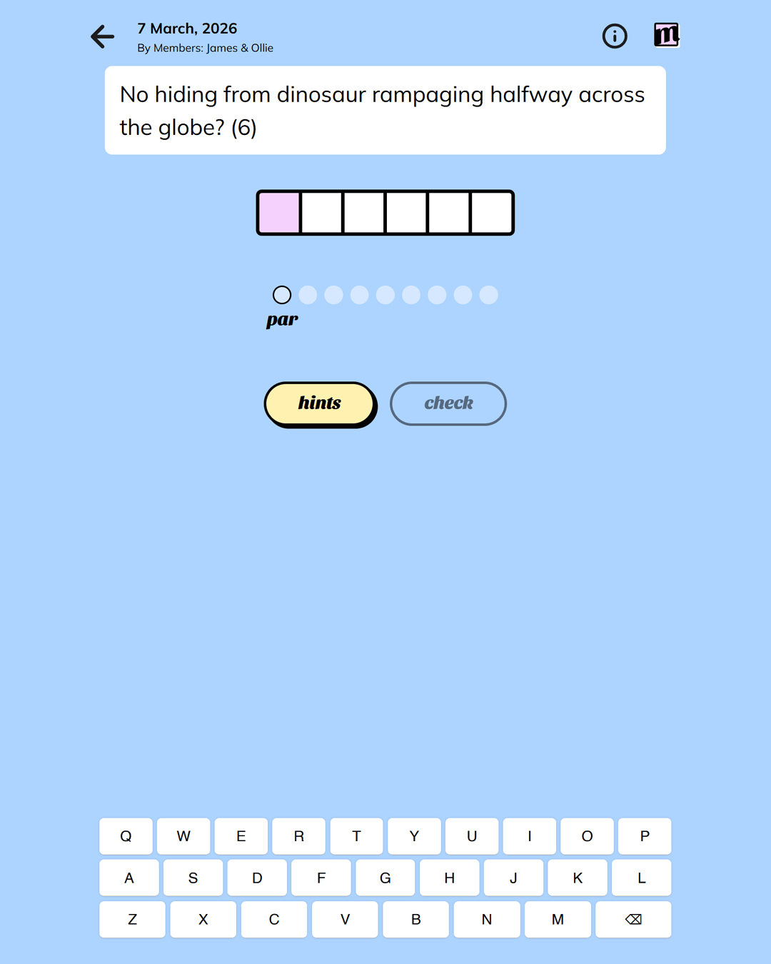Screenshot of Minute Cryptic