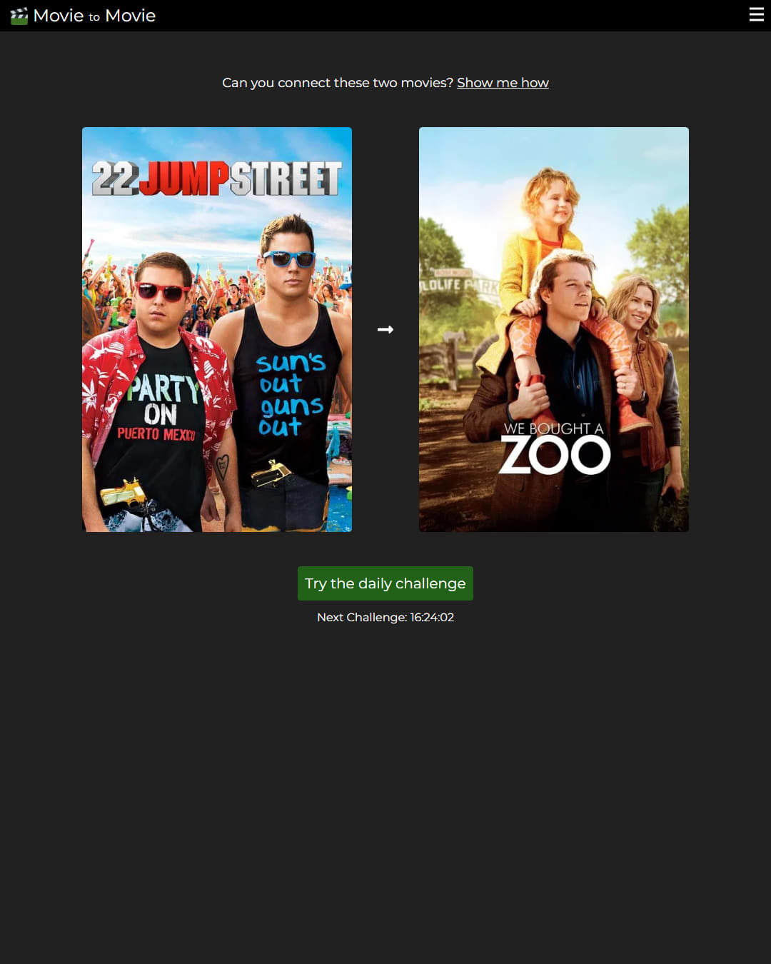 Screenshot of Movie to Movie