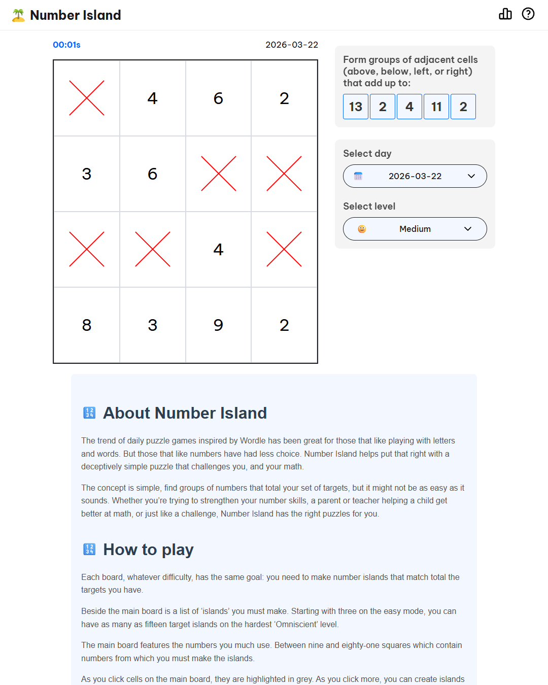 Screenshot of Number Island