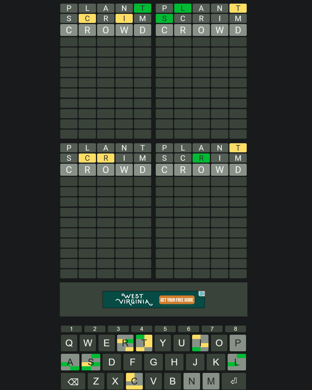 Screenshot of Octordle