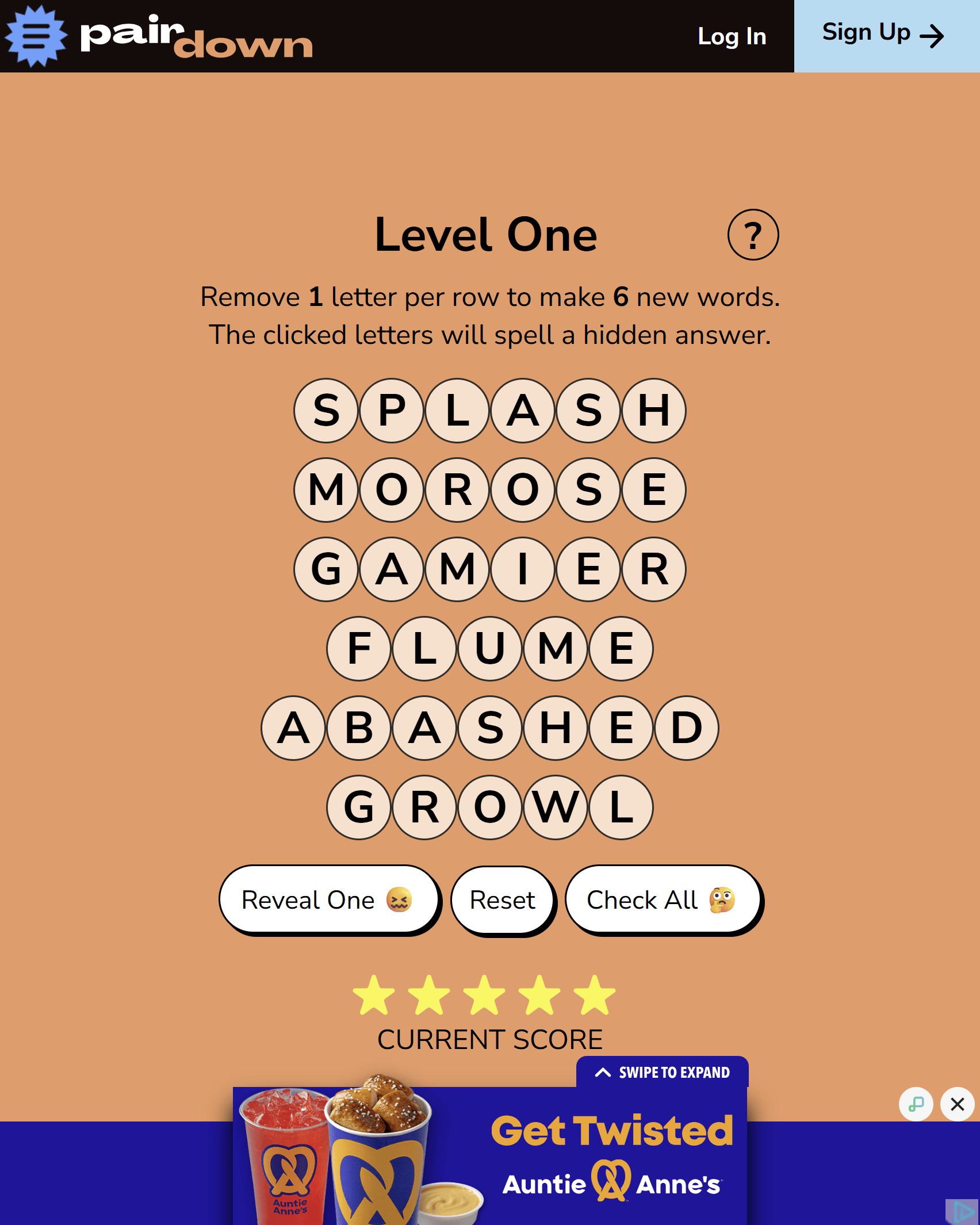 Screenshot of Pair Down