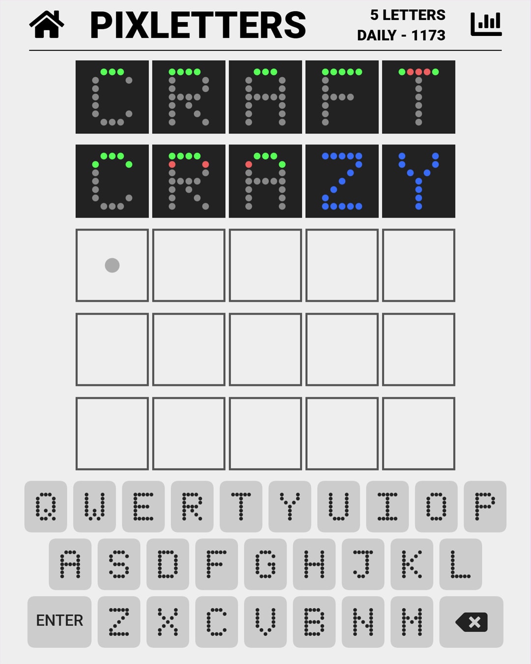 Screenshot of Pixletters