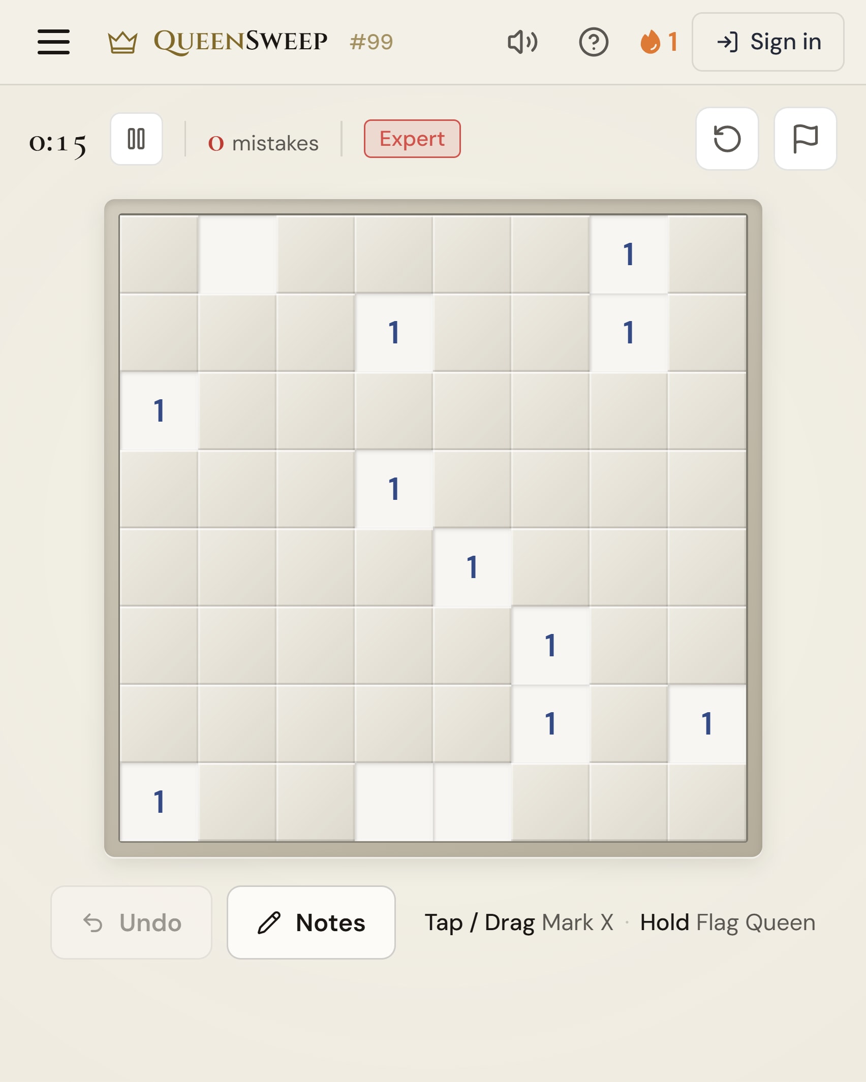 Screenshot of QueenSweep
