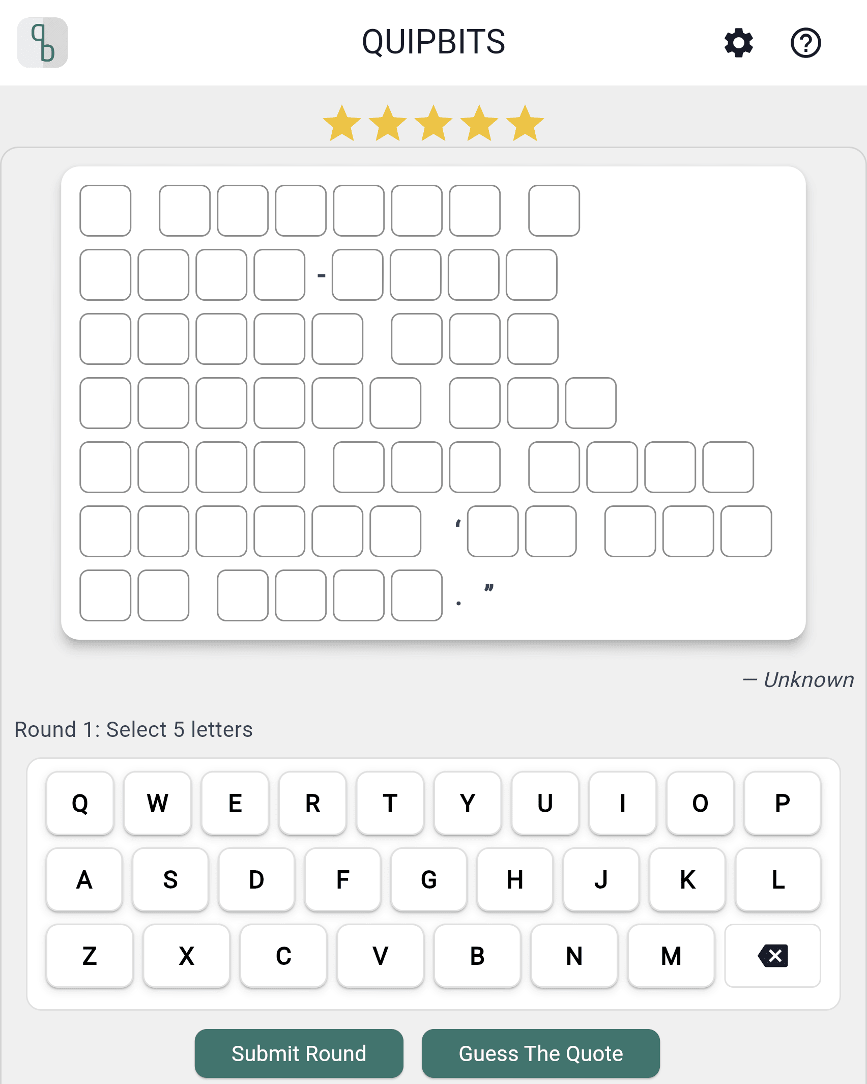 Screenshot of Quipbits