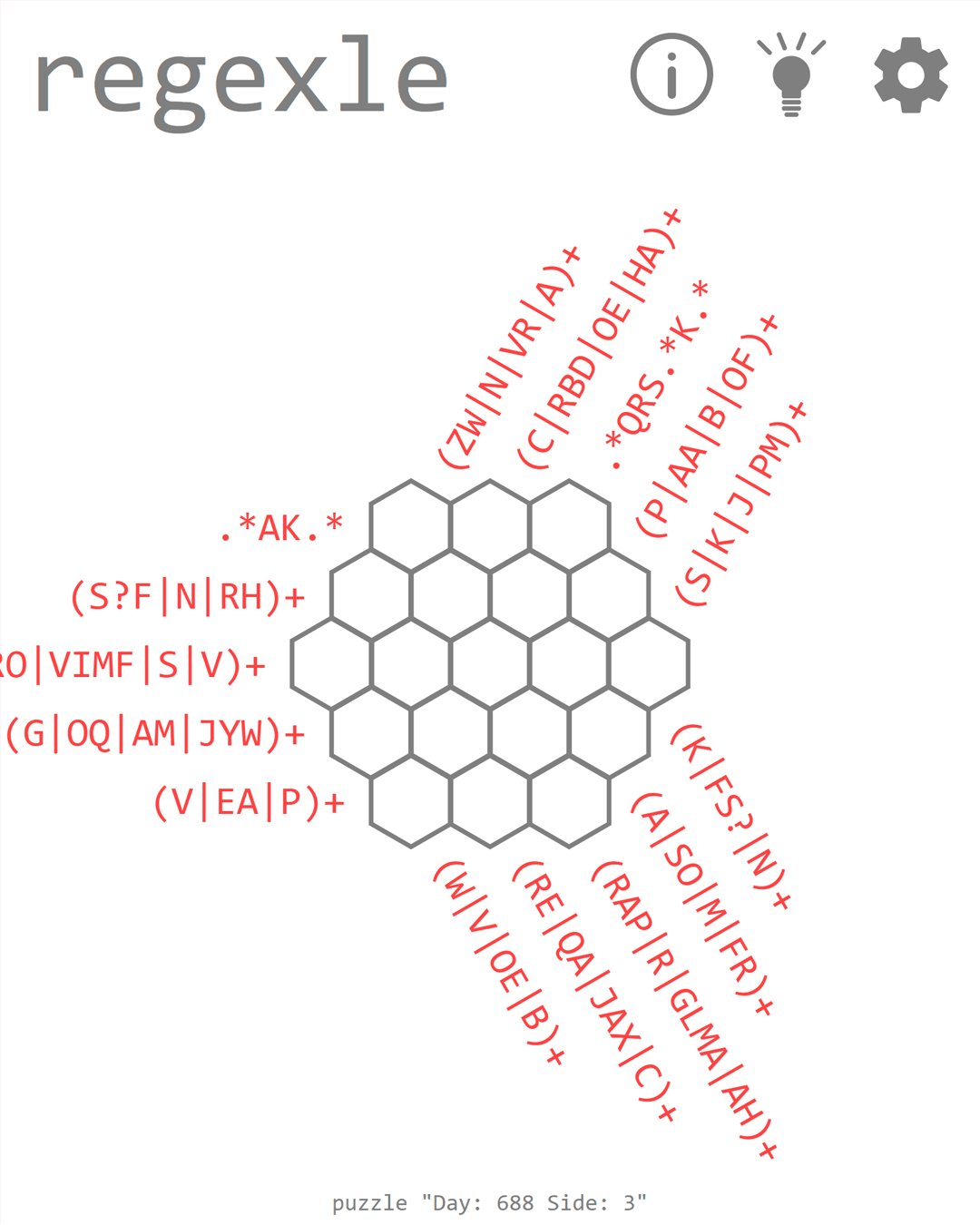 Screenshot of regexle