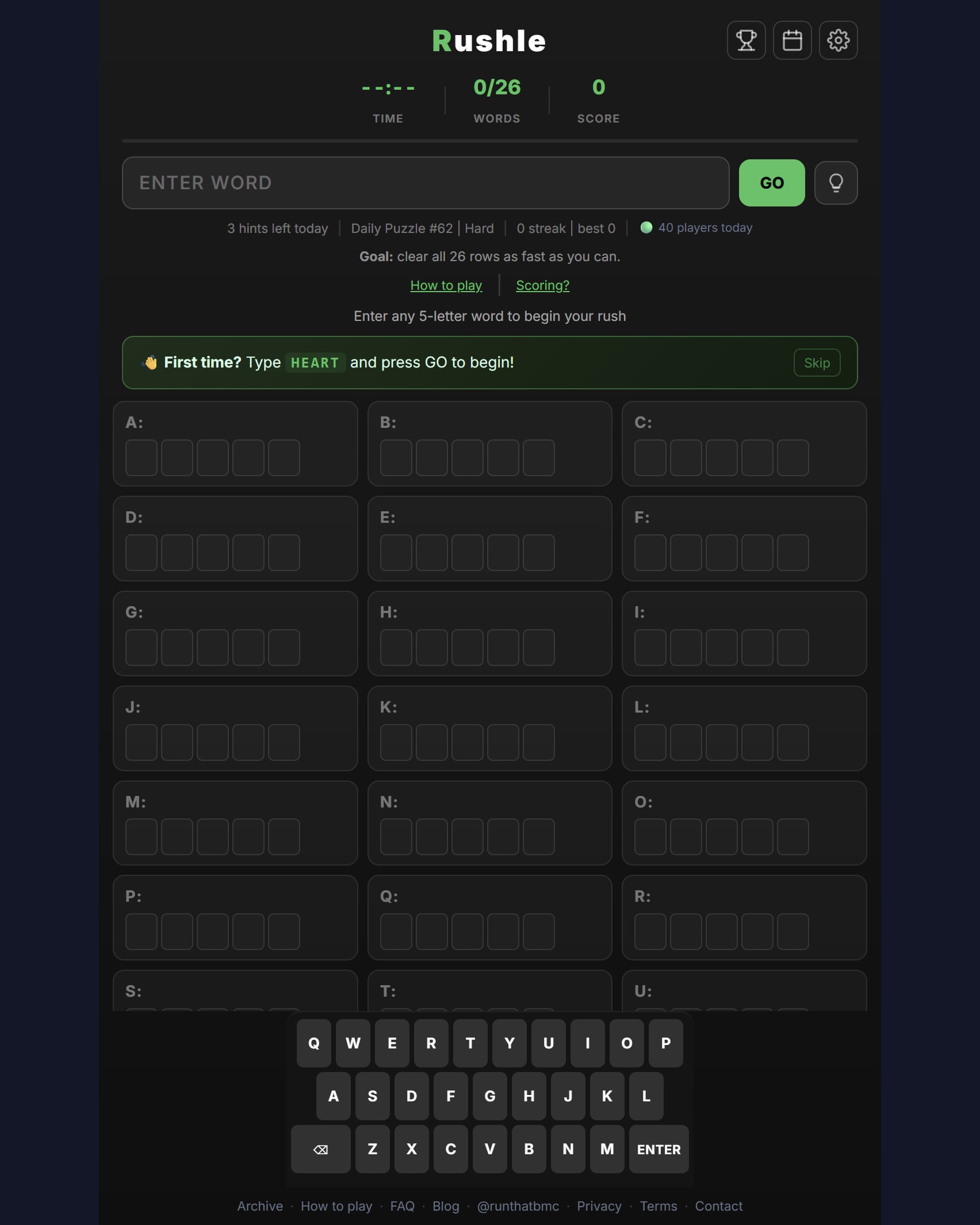 Screenshot of Rushle