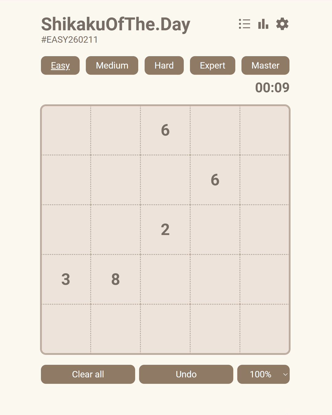 Screenshot of Shikaku of the day