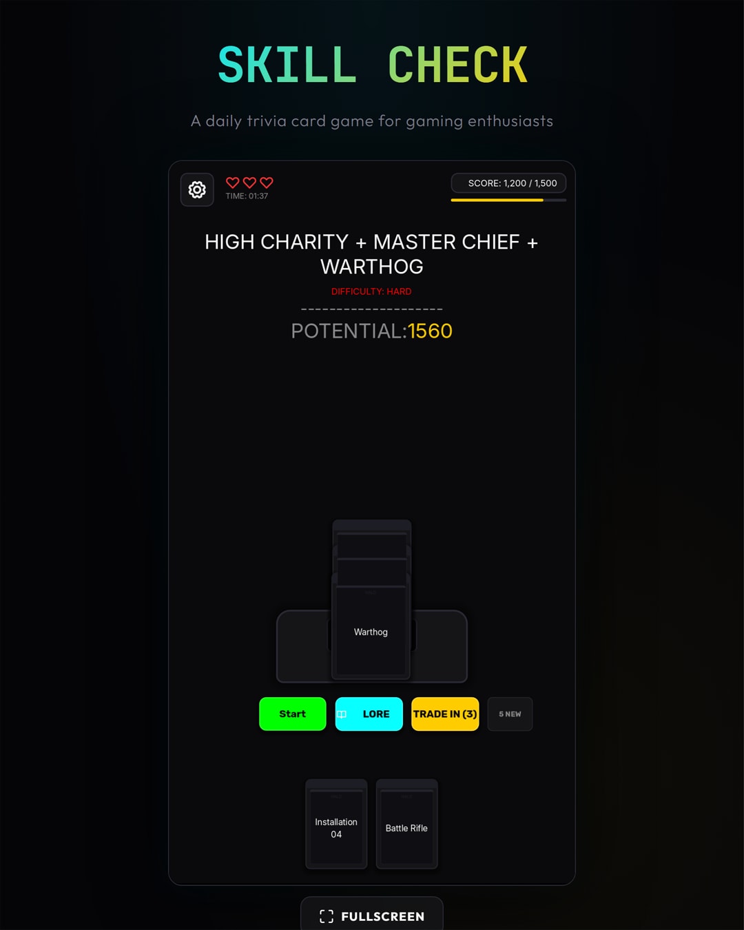 Screenshot of Skill Check