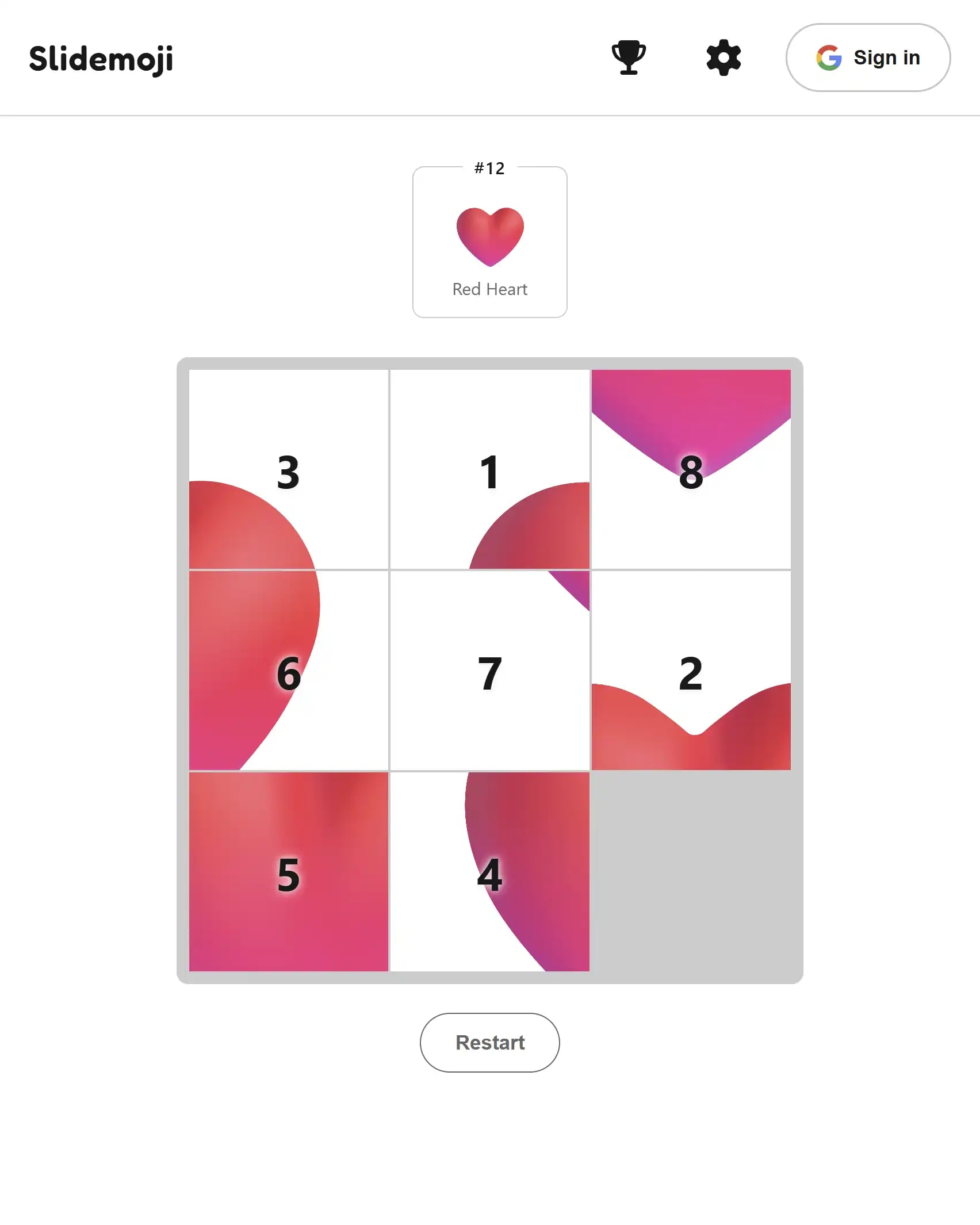 Screenshot of Slidemoji