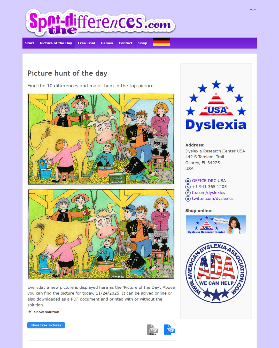 Screenshot of Spot the Differences