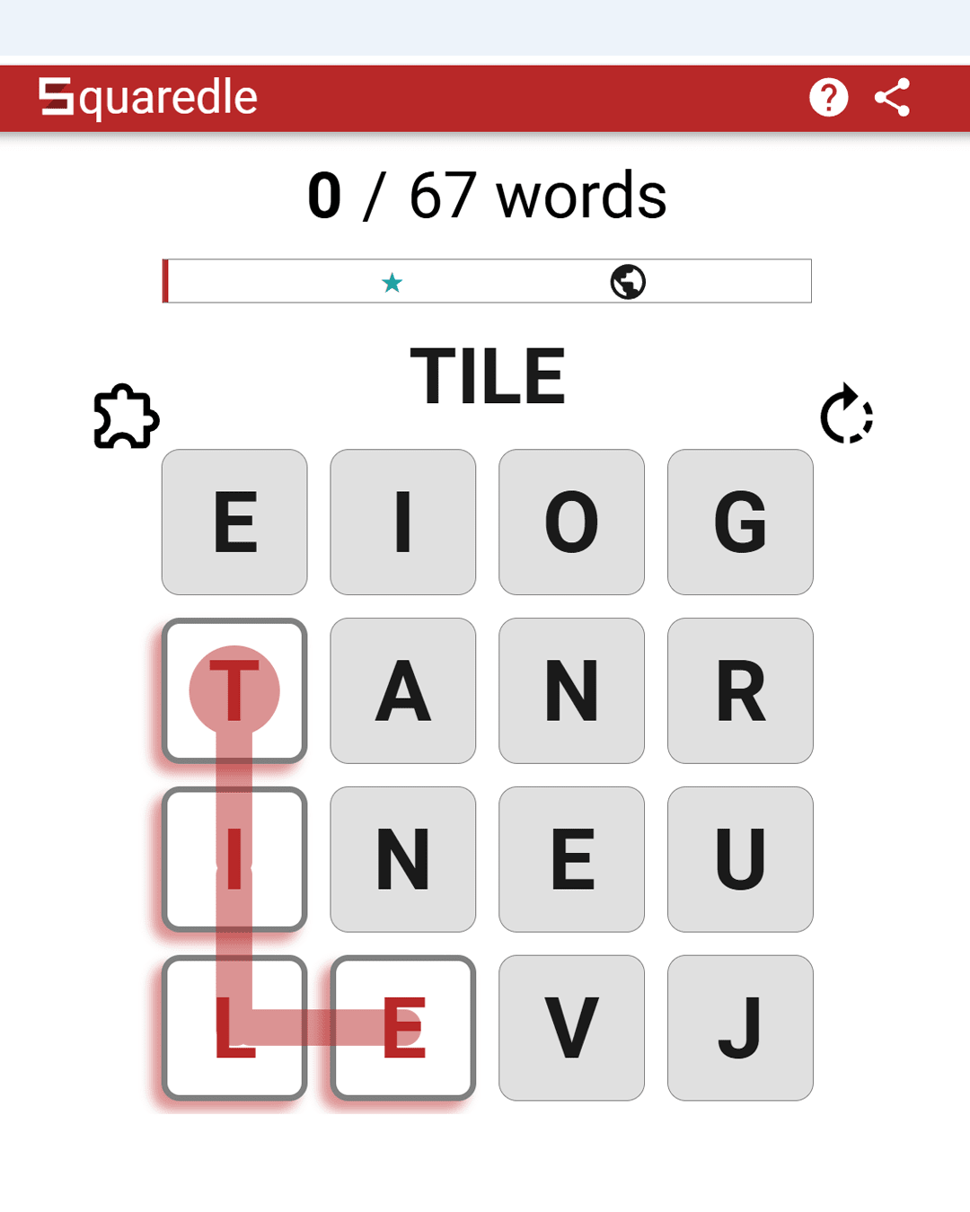 Screenshot of Squaredle