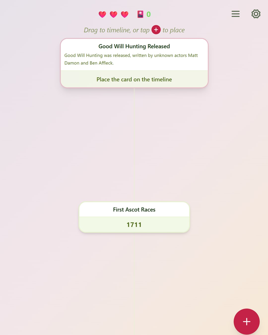 Screenshot of The Chronology Game