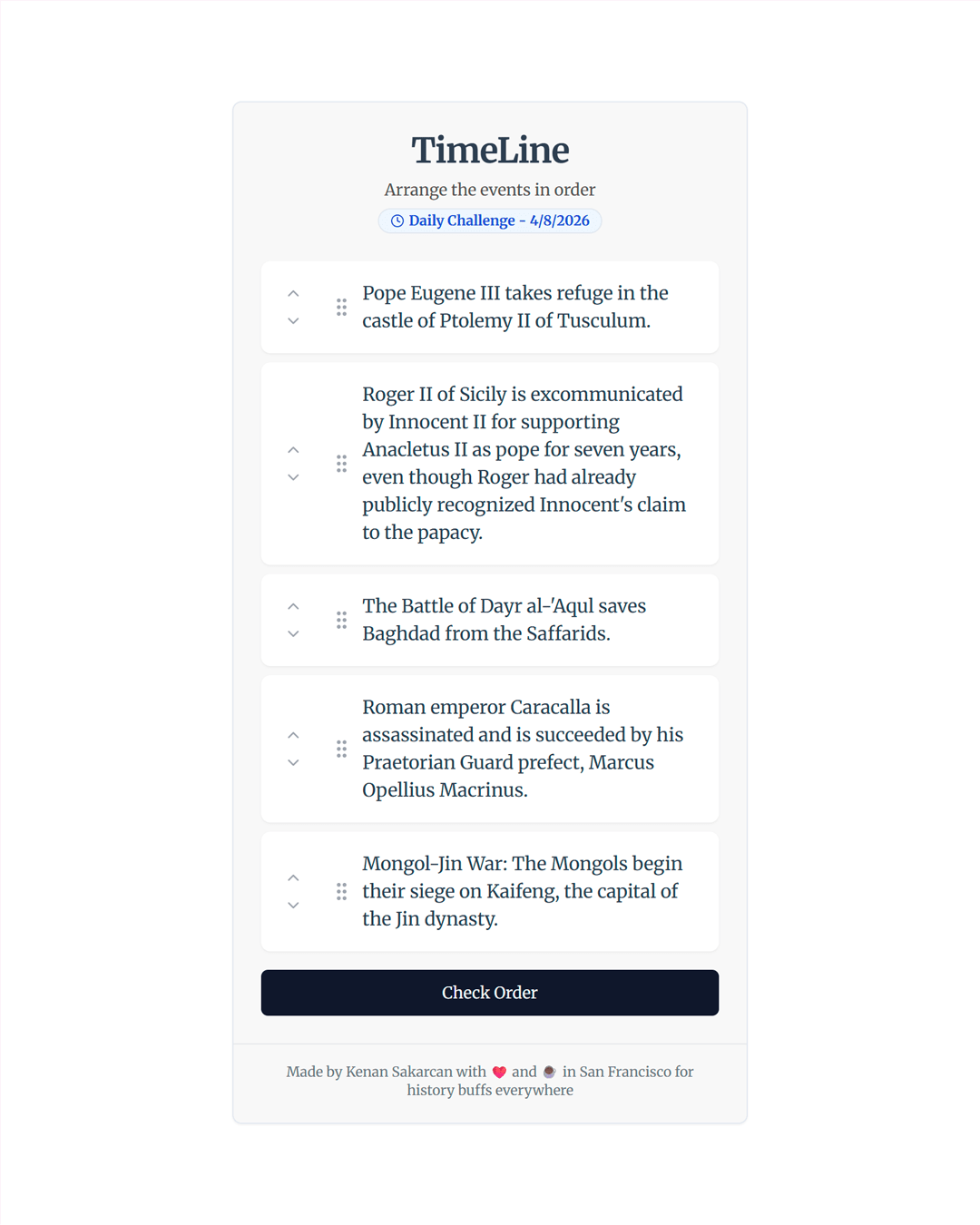 Screenshot of TimeLine