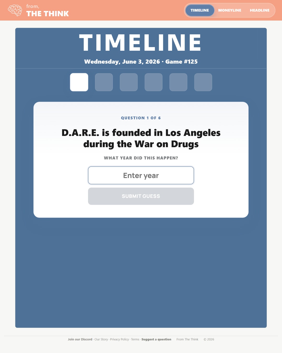 Screenshot of Timeline