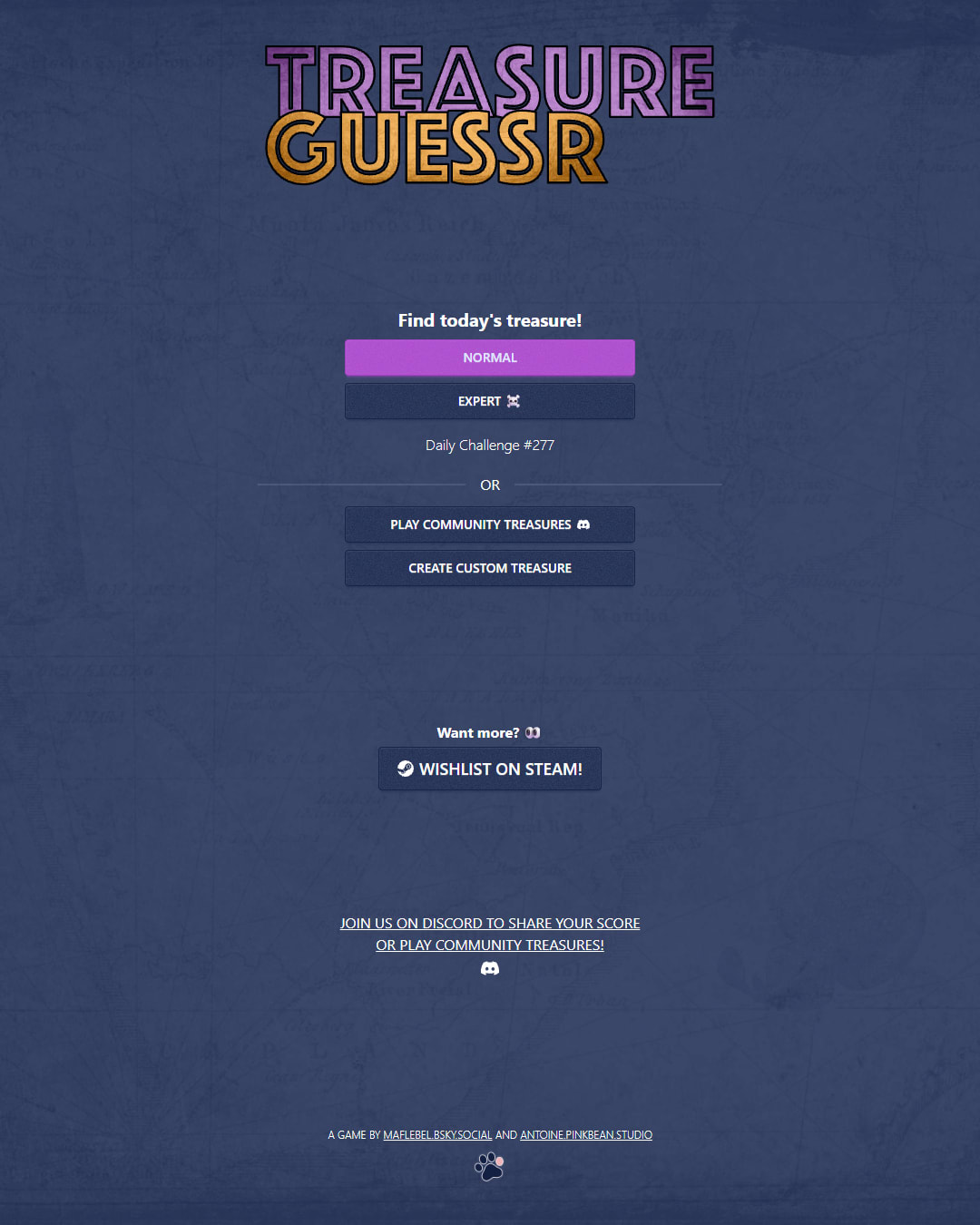 Screenshot of Treasure Guessr