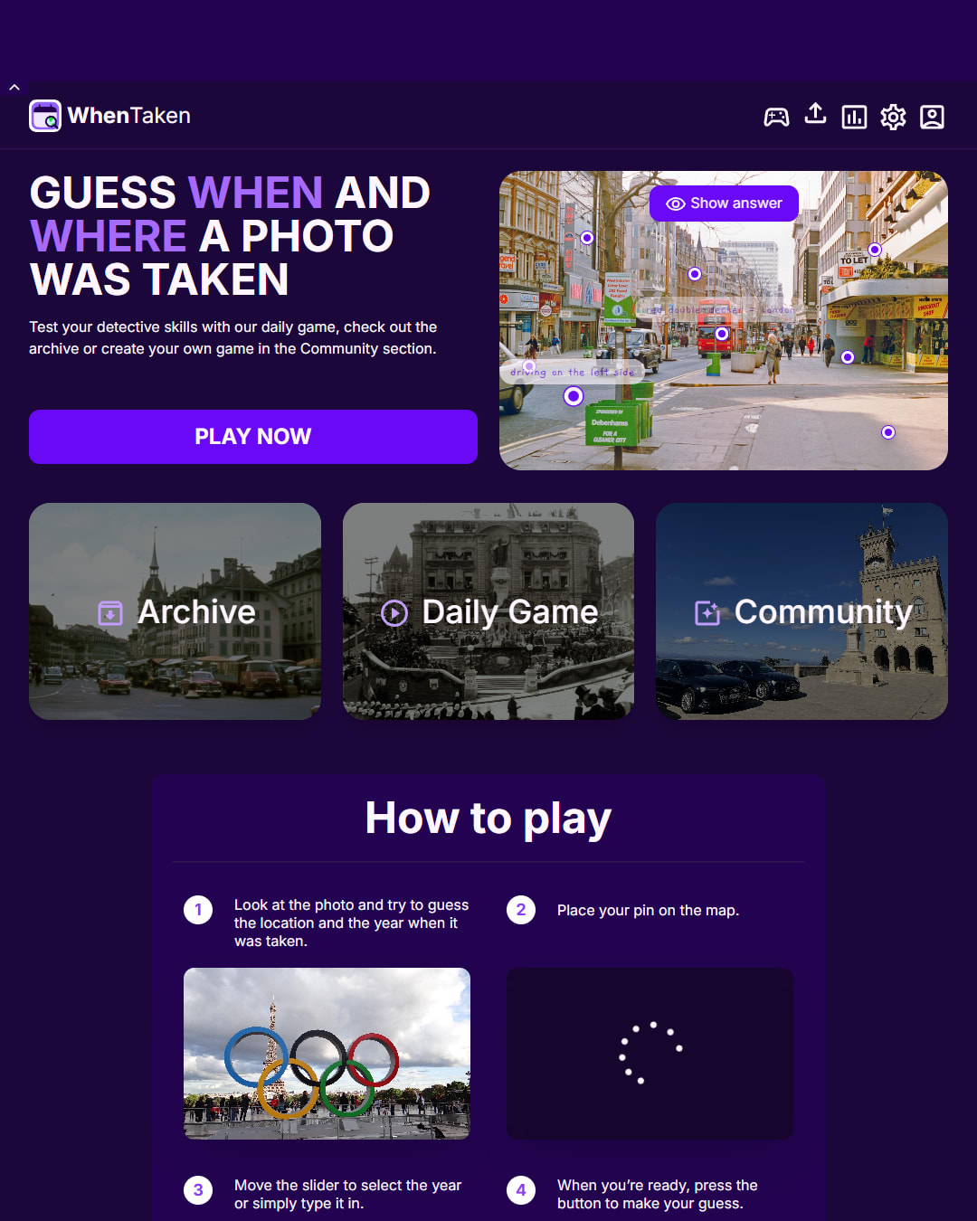 Screenshot of WhenTaken